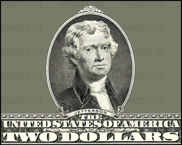 Portrait of Thomas Jefferson, 1743 - 1826, third president of the United States and principal