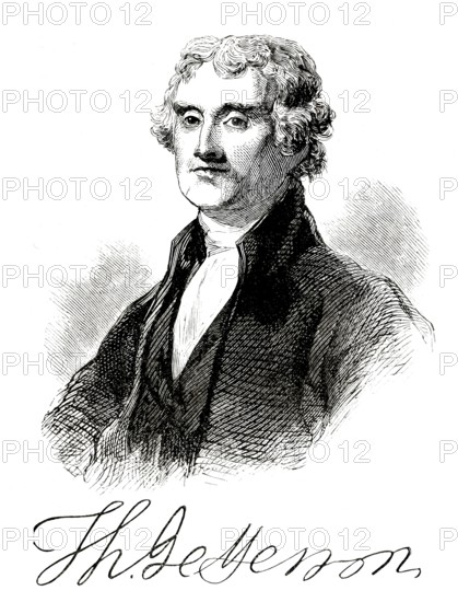 Portrait of Thomas Jefferson, 1743 - 1826, third president of the United States and principal