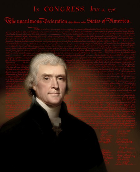 Portrait of Thomas Jefferson, 1743 - 1826, third president of the United States and principal