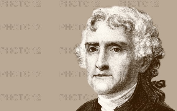 Portrait of Thomas Jefferson, 1743 - 1826, third president of the United States and principal