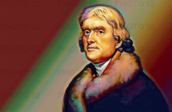 Portrait of Thomas Jefferson, 1743 - 1826, third president of the United States and principal