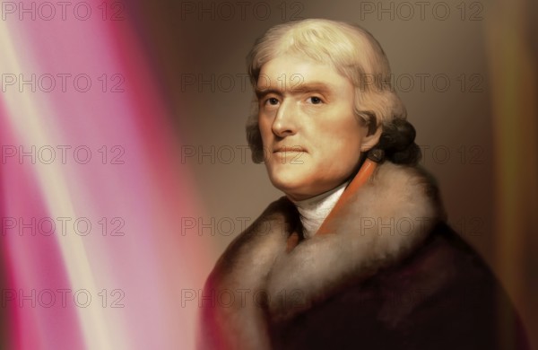 Portrait of Thomas Jefferson, 1743 - 1826, third president of the United States and principal