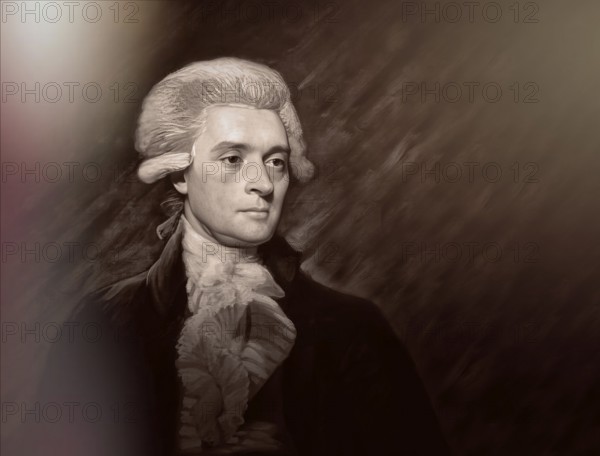 Portrait of Thomas Jefferson, 1743 - 1826, third president of the United States and principal