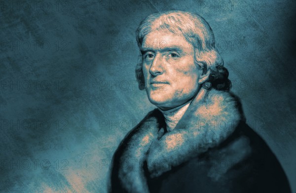 Portrait of Thomas Jefferson, 1743 - 1826, third president of the United States and principal