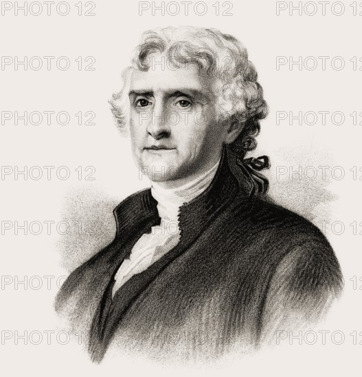 Portrait of Thomas Jefferson, 1743 - 1826, third president of the United States and principal