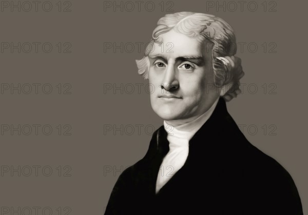 Portrait of Thomas Jefferson, 1743 - 1826, third president of the United States and principal