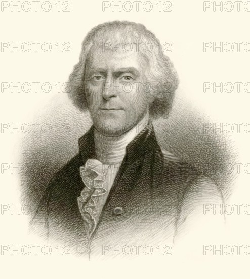 Portrait of Thomas Jefferson, 1743 - 1826, third president of the United States and principal