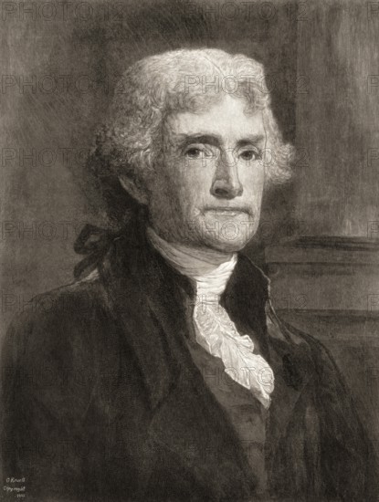 Portrait of Thomas Jefferson, 1743 - 1826, third president of the United States and principal
