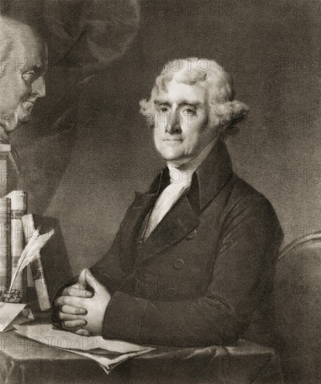 Portrait of Thomas Jefferson, 1743 - 1826, third president of the United States and principal