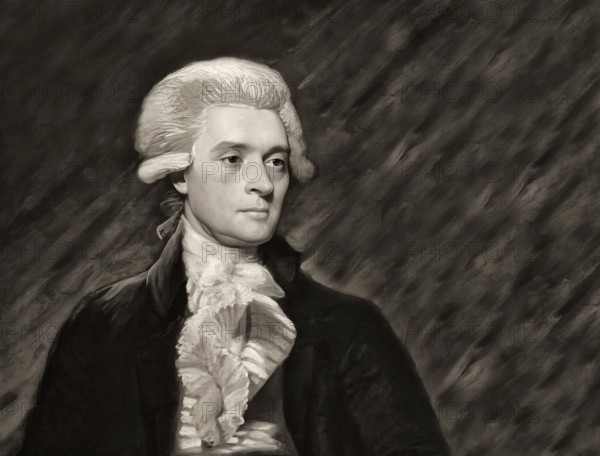 Portrait of Thomas Jefferson, 1743 - 1826, third president of the United States and principal