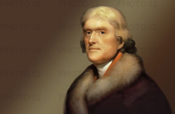 Portrait of Thomas Jefferson, 1743 - 1826, third president of the United States and principal