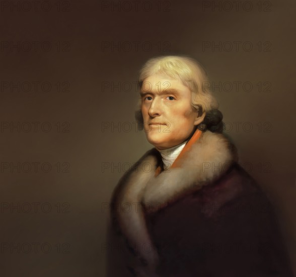 Portrait of Thomas Jefferson, 1743 - 1826, third president of the United States and principal
