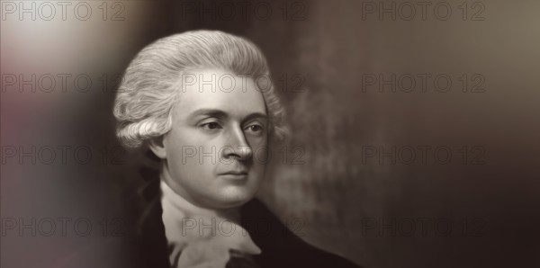 Portrait of Thomas Jefferson, 1743 - 1826, third president of the United States and principal