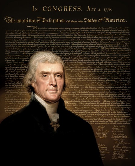 Portrait of Thomas Jefferson, 1743 - 1826, third president of the United States and principal