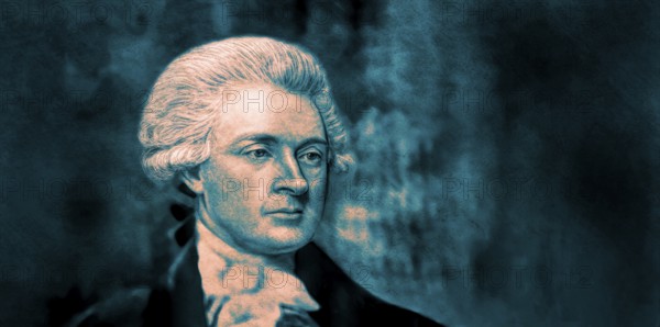 Portrait of Thomas Jefferson, 1743 - 1826, third president of the United States and principal