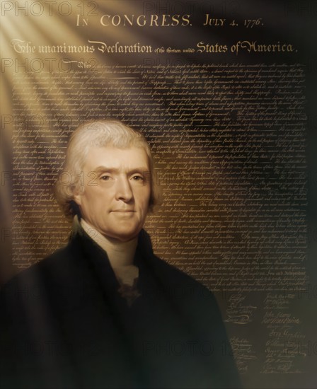 Portrait of Thomas Jefferson, 1743 - 1826, third president of the United States and principal