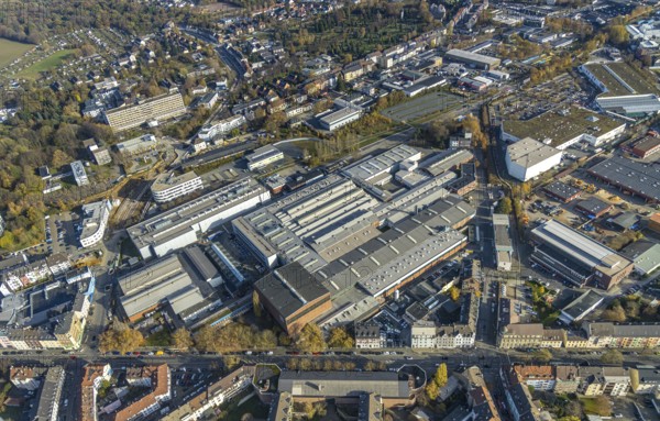 Aerial view, ZF Industrieantriebe Witten GmbH, construction site for the extension of