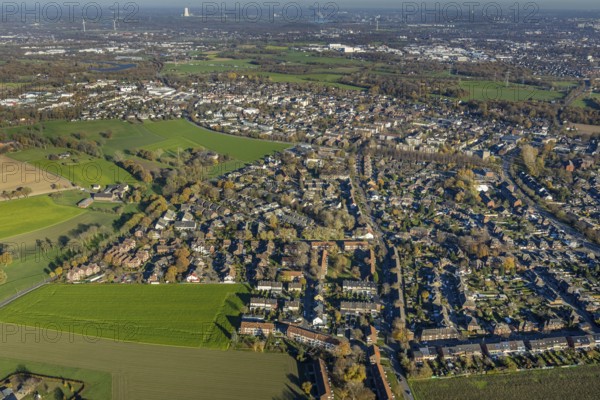Aerial view, local view, Neukirchen, Neukirchen-Vluyn, Ruhr area, North Rhine-Westphalia, Germany,