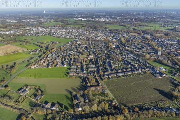 Aerial view, local view, Neukirchen, Neukirchen-Vluyn, Ruhr area, North Rhine-Westphalia, Germany,