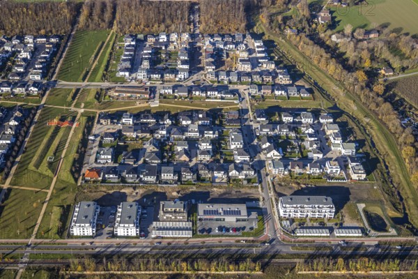 Aerial view, Dicksche Heide development area, Niederberg Park, Neukirchen, Neukirchen-Vluyn, Ruhr