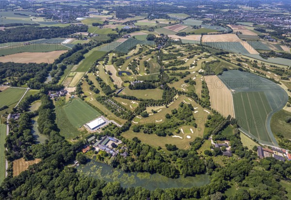 Aerial view, golf course, golf club Op de Niep, Neukirchen-Vluyn, Lower Rhine, North