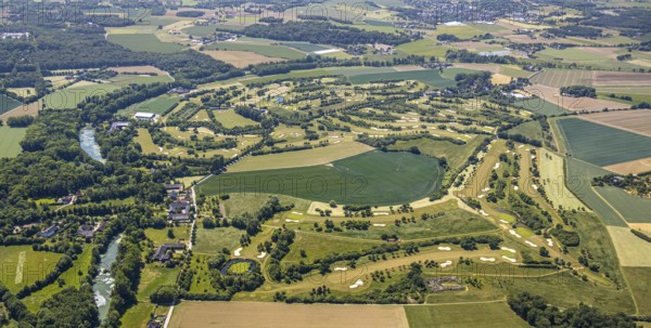 Aerial view, golf course, golf club Op de Niep, Neukirchen-Vluyn, Lower Rhine, North