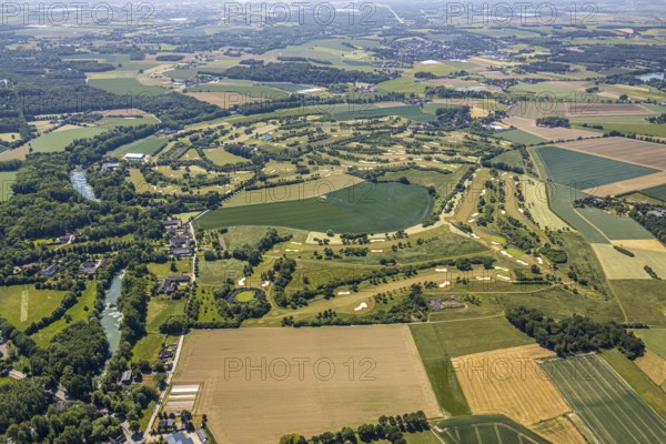 Aerial view, golf course, golf club Op de Niep, Neukirchen-Vluyn, Lower Rhine, North