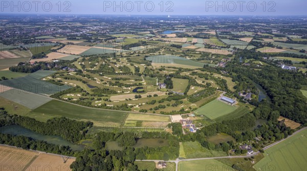 Aerial view, golf course, golf club Op de Niep, Neukirchen-Vluyn, Lower Rhine, North