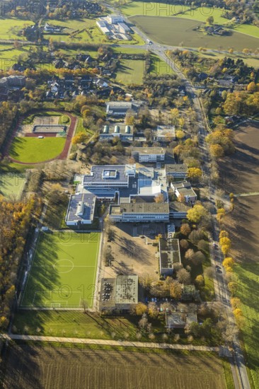 Aerial view, school centre, municipal comprehensive school, Theodor-Heuss-Schule, Haarbeckschule,