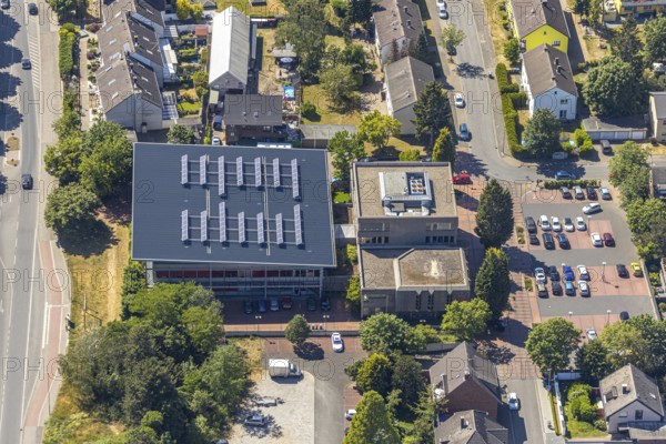 Aerial view, Stadtsparkasse Neukirchen-Vluyn, Poststrasse, Neukirchen-Vluyn, Lower Rhine, North