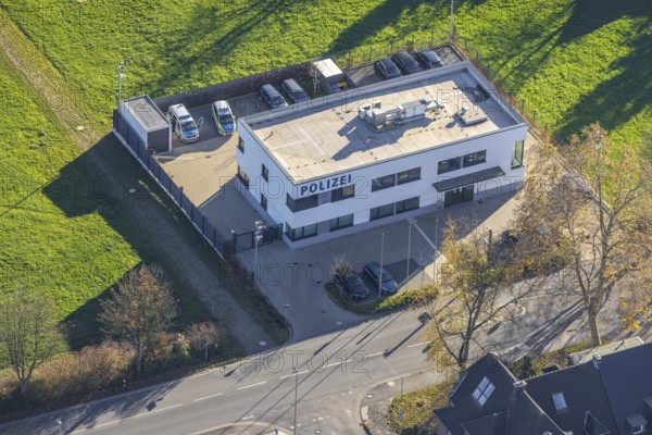 Aerial view, new police station, Niederrheinallee, Neukirchen, Neukirchen-Vluyn, Ruhr area, North