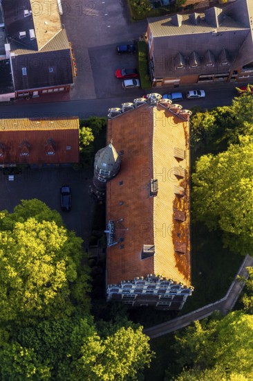 Aerial view, Wolbeck Castle, Drostenhof, Wolbecker Park, Am Steintor, Münster, Münsterland, North