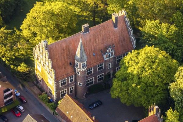 Aerial view, Wolbeck Castle, Drostenhof, Wolbecker Park, Am Steintor, Münster, Münsterland, North