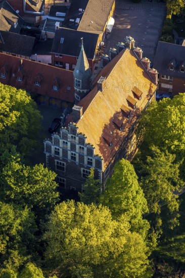Aerial view, Wolbeck Castle, Drostenhof, Wolbecker Park, Am Steintor, Münster, Münsterland, North