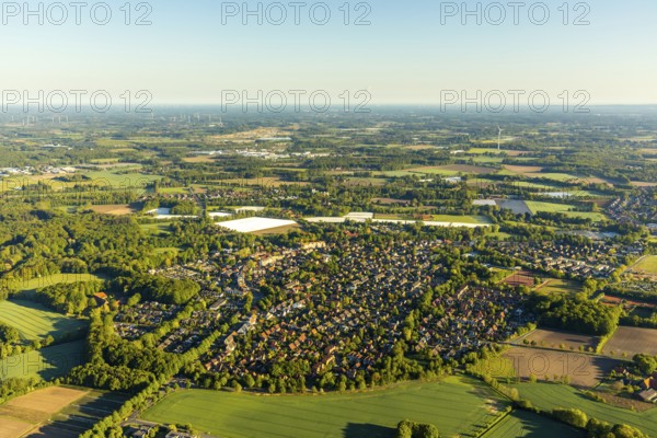 Aerial view, aerial view Handorf, Münster, Münsterland, North Rhine-Westphalia, Germany, DE,