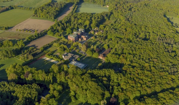 Aerial view, Gymnasium St. Mauritz, Münster, Münsterland, North Rhine-Westphalia, Germany,