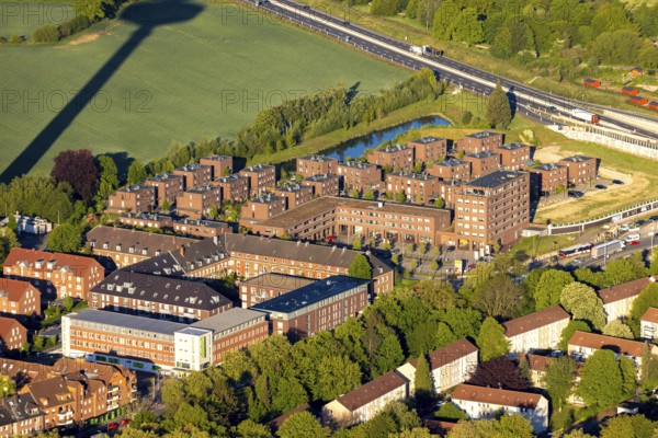 Aerial view, residential area Am Lohausbach, Mühlhäuser Straße, Münster, Münsterland, North
