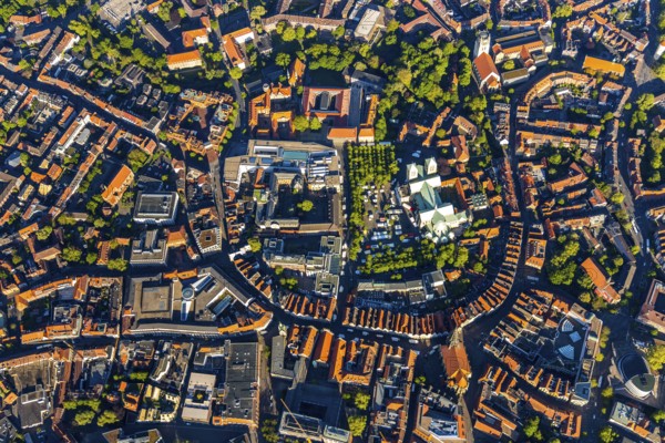 Aerial view, Old Town, Prinzipalmarkt, St Paul's Cathedral, Cathedral SquarePaulus-Dom, Domplatz,