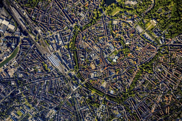 Aerial view, Old Town, Promenadenring, St Paul's Cathedral, Cathedral SquarePaulus-Dom, Domplatz,