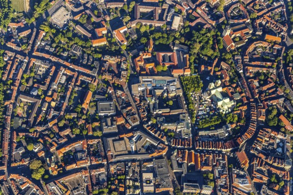 Aerial view, Old Town, Prinzipalmarkt, St Paul's Cathedral, Cathedral SquarePaulus-Dom, Domplatz,