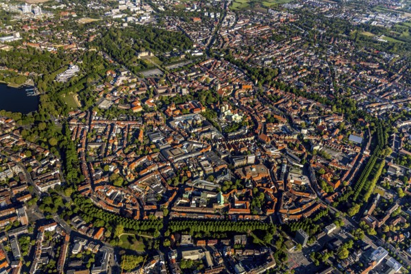 Aerial view, Old Town, Promenadenring, St Paul's Cathedral, Cathedral SquarePaulus-Dom, Domplatz,