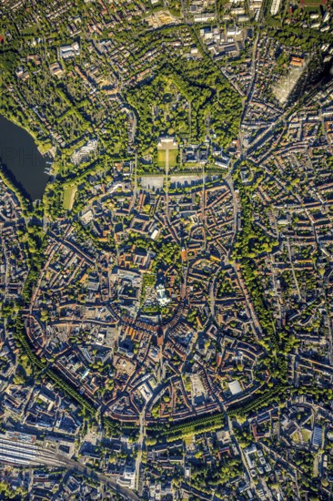 Aerial view, Old Town, Promenadenring, St Paul's Cathedral, Cathedral SquarePaulus-Dom, Domplatz,