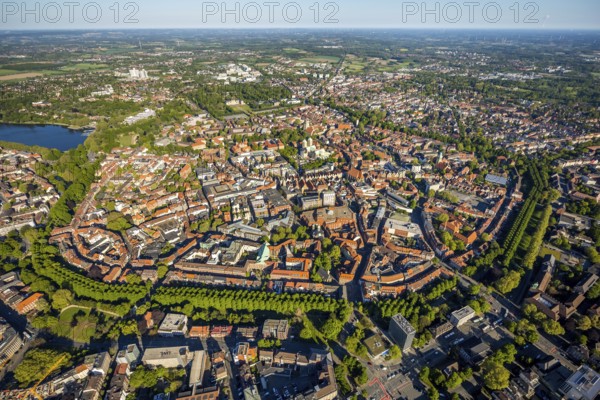 Aerial view, Old Town, Promenadenring, St Paul's Cathedral, Cathedral SquarePaulus-Dom, Domplatz,