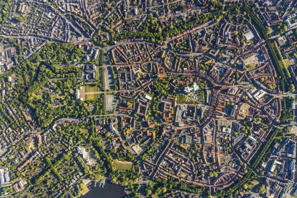 Aerial view, Old Town, Promenadenring, St Paul's Cathedral, Cathedral SquarePaulus-Dom, Domplatz,