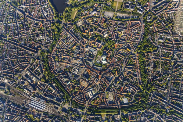 Aerial view, Old Town, Promenadenring, St Paul's Cathedral, Cathedral SquarePaulus-Dom, Domplatz,