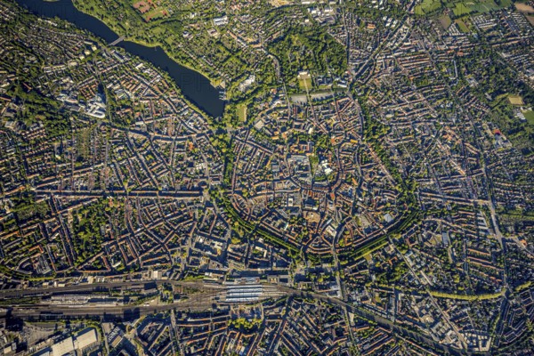Aerial view, Old Town, Promenadenring, St Paul's Cathedral, Cathedral SquarePaulus-Dom, Domplatz,