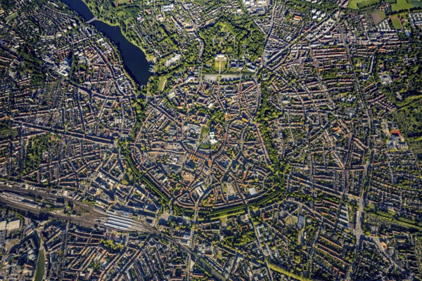 Aerial view, Old Town, Promenadenring, St Paul's Cathedral, Cathedral SquarePaulus-Dom, Domplatz,