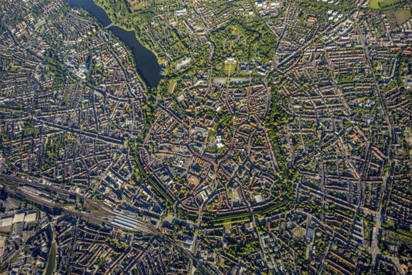 Aerial view, Old Town, Promenadenring, St Paul's Cathedral, Cathedral SquarePaulus-Dom, Domplatz,