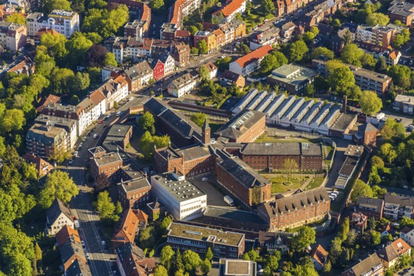Aerial photograph, Münster prison, Münster, Münsterland, North Rhine-Westphalia, Germany, arrest,