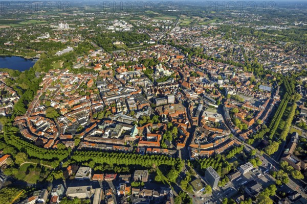 Aerial view, Old Town, Promenadenring, St Paul's Cathedral, Cathedral SquarePaulus-Dom, Domplatz,